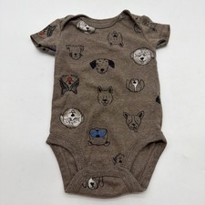 Carters One Piece Toddler Boys Size 3M Brown Print Dog Aop . 44412