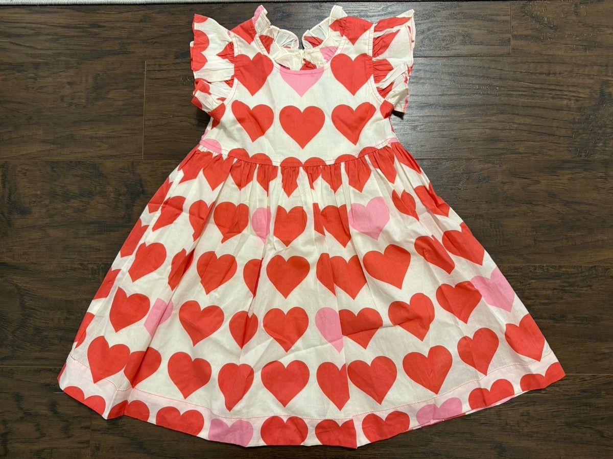 valentines dress for girls Valentine's Day Toddler Girl Dress, Pink Birthday Girl's Outfit, Photoshoot Baby Dress, First Day, Red Heart Cake Smash Easy Wear Girls Long Sleeve Heart Print