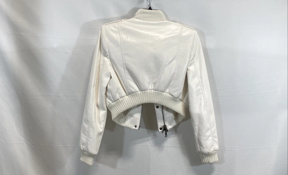Женская белая куртка-бомбер Alice + Olivia размер S - Изображение 3 из 4