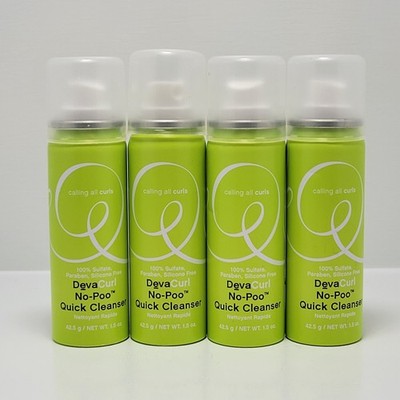 Deva Curl No-Poo Quick Cleanser 1.5 oz | Dry Shampoo Spray | Pack of 4 | New