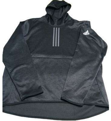 Adidas Team Issue 3 Stripes Climawarm Black Heather Pullover Hoodie Mens XLarge