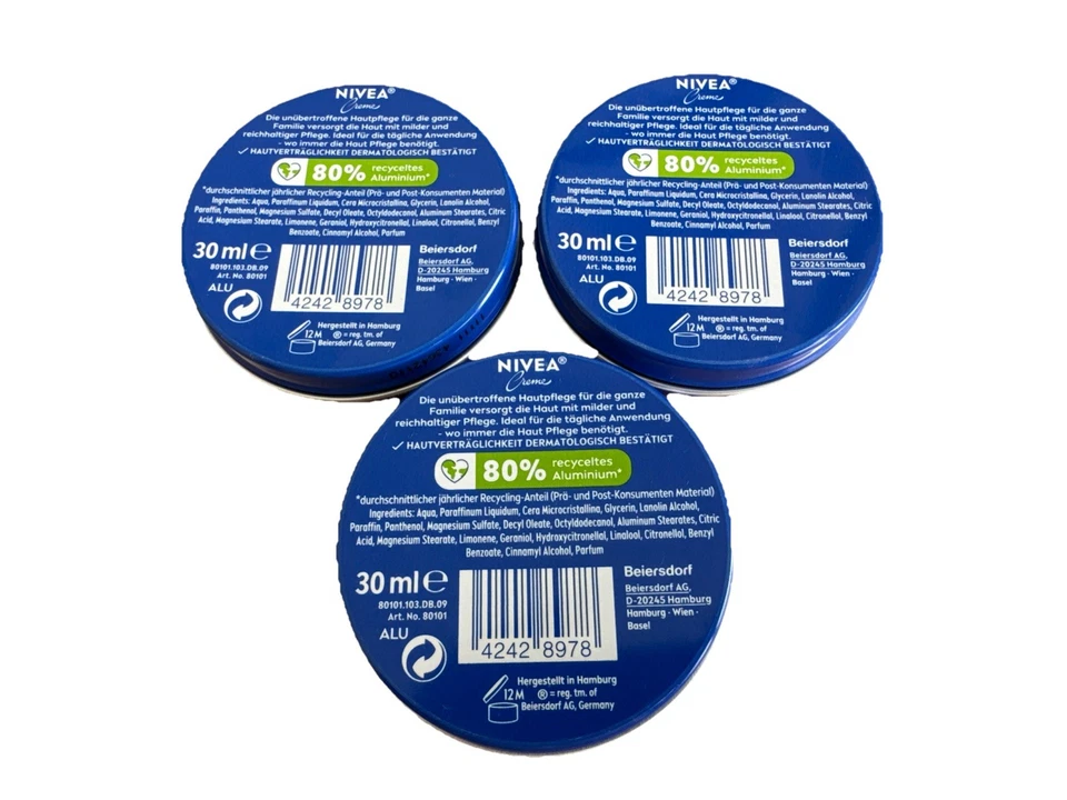 Nivea Creme Authentic Original Formula Pocket size 30ml each (SET OF 3) - Image 2 of 2