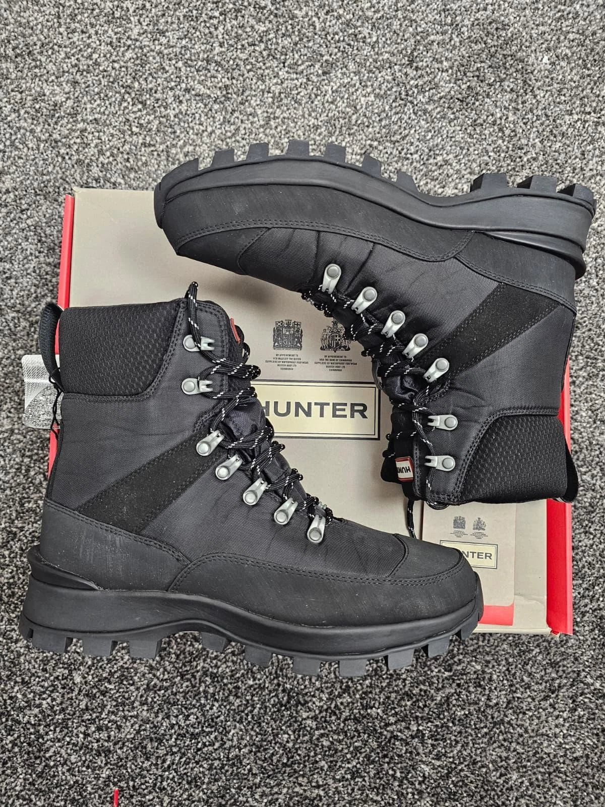 Hunter Mens Casual/Walking/Hiking Waterproof Commando Style Boots - Black - 8