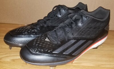 Adidas Boost Icon Metal Baseball Cleats Black Orange White SZ 14 D73929 