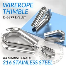 2mm - 28mm A4 316 Stainless Steel Marine Grade Wirerope Thimble, Cable End Loop
