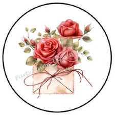 ENVELOPE WITH ROSES VALENTINES DAY ENVELOPE SEALS LABELS STICKERS PARTY FAVORS