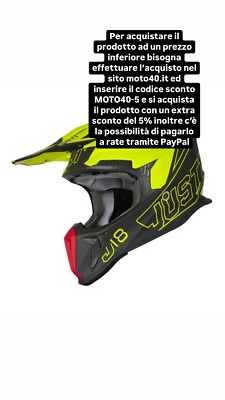 HELM MOTOCROSS ENDURO FIBER JUST1 J18 VERTIGO ROT GRAU NEONGELB MATT
