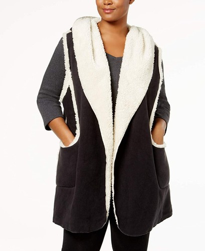 Hue Womens Plus Size Sleeveless Hooded 