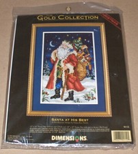 Dimensions Gold / Diana Rice Christmas "Santa at His Best" Needlepoint Kit NIP