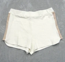 LSpace Shorts Size XL Off Duty Ribbed Cream Tan Side Stripe New NWT