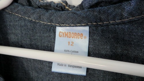 GYMBOREE Girls Jean Denim Top Showers of Flowers Size 12 Flower Buttons Long Top - Picture 3 of 10