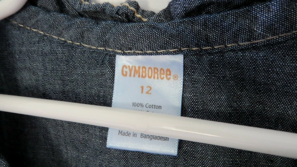 Top largo con botones de flores talla 12 de mezclilla de jean de GYMBOREE para niñas Foto 3 de 4