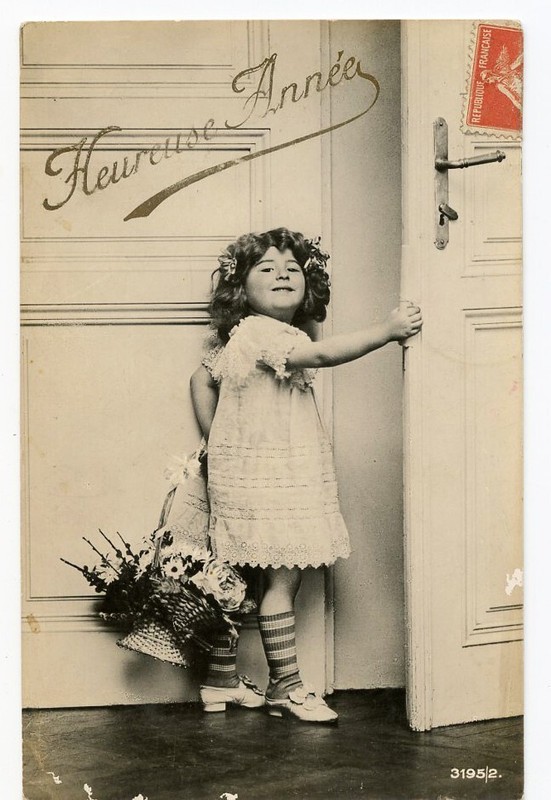 c 1908 Child Children  KIDS FASHION Darling Little Girl photo postcard