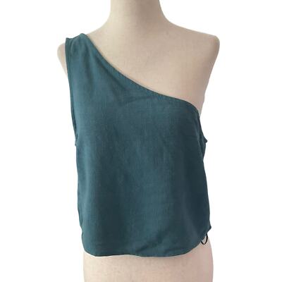 Kendall & Kylie Blue One Shoulder Crop Top Women Size Medium | 11-3