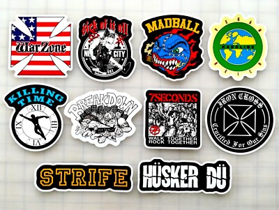 Hardcore Vinyl Sticker Lot (10 Stickers) SET 4 punk sxe straight edge post metal