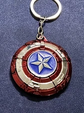 Spinning Captain America, Shield, keychain, With spinning star. American 