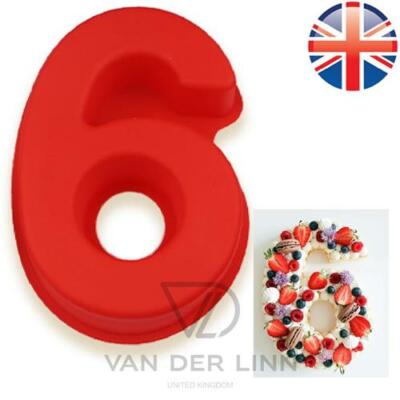VDL Silikon Zahlenform 6 Sechs Kuchen Backform Form Geburtstag EXTRA GROSS