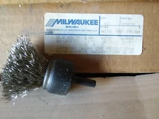 MILWAUKEE Wire End Brush #20428 1" DIA .010 Wire 1/4 Shank old # SS3317 Lot of 2