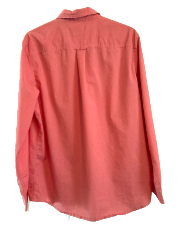 Men's Large Chaps small red checkered stretch Long Sleeve dress shirt