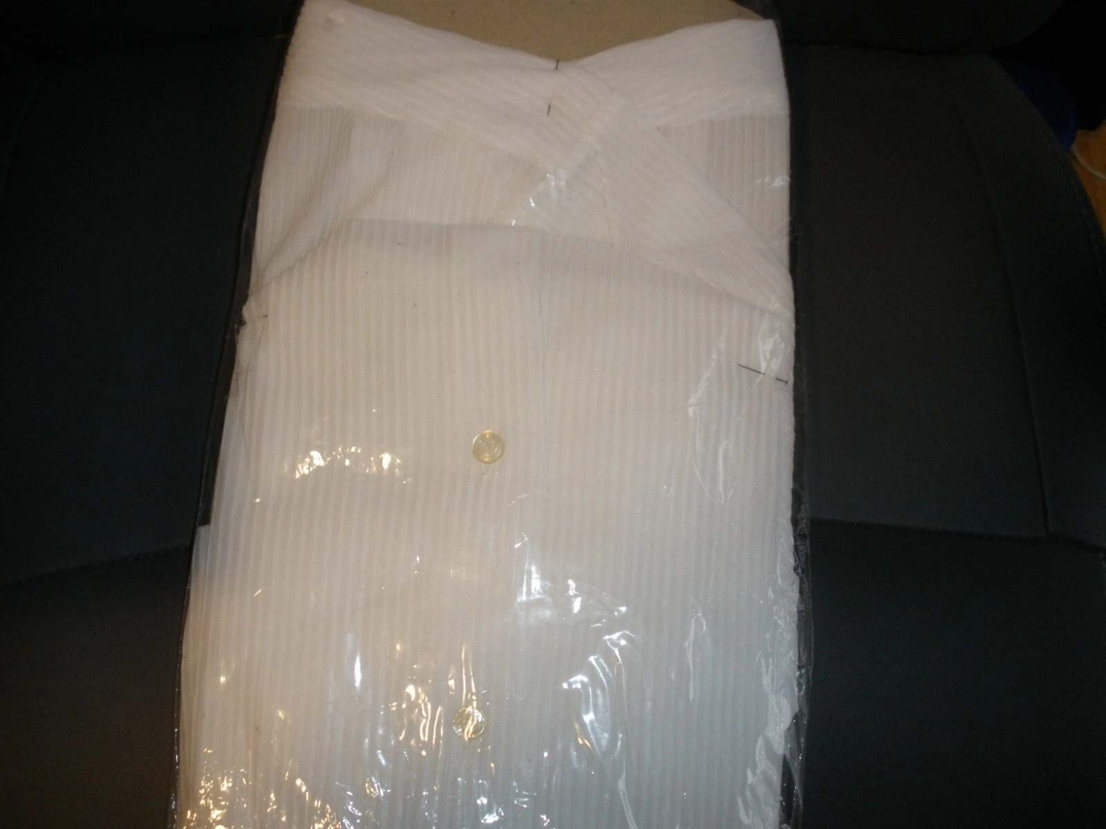 Camicia abito NOS nuova vintage uomo manica corta bianca media Royal Coach