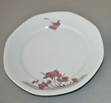 Mitterteich Bavaria Sissi mit rosa Blumen 4 Beilagenteller - Kuchenteller