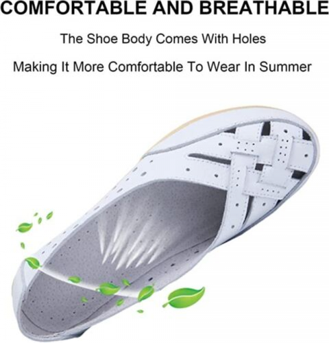 Owlkay Neu Freizeitschuhe Damenschuhe, Slipper Wanderschuhe, Leder Low Top Flache Schuhe - Bild 3 von 23