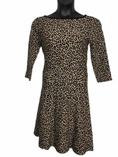Ann Taylor Size Small  Leopard Print Midi Aline Dress Career Formal Holiday