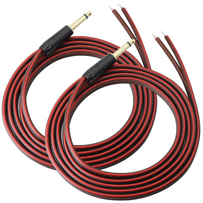 1/4 TS Plug to Bare Speaker Wire Audio Cable to 6.35Mm Male Mono Adapter Replace