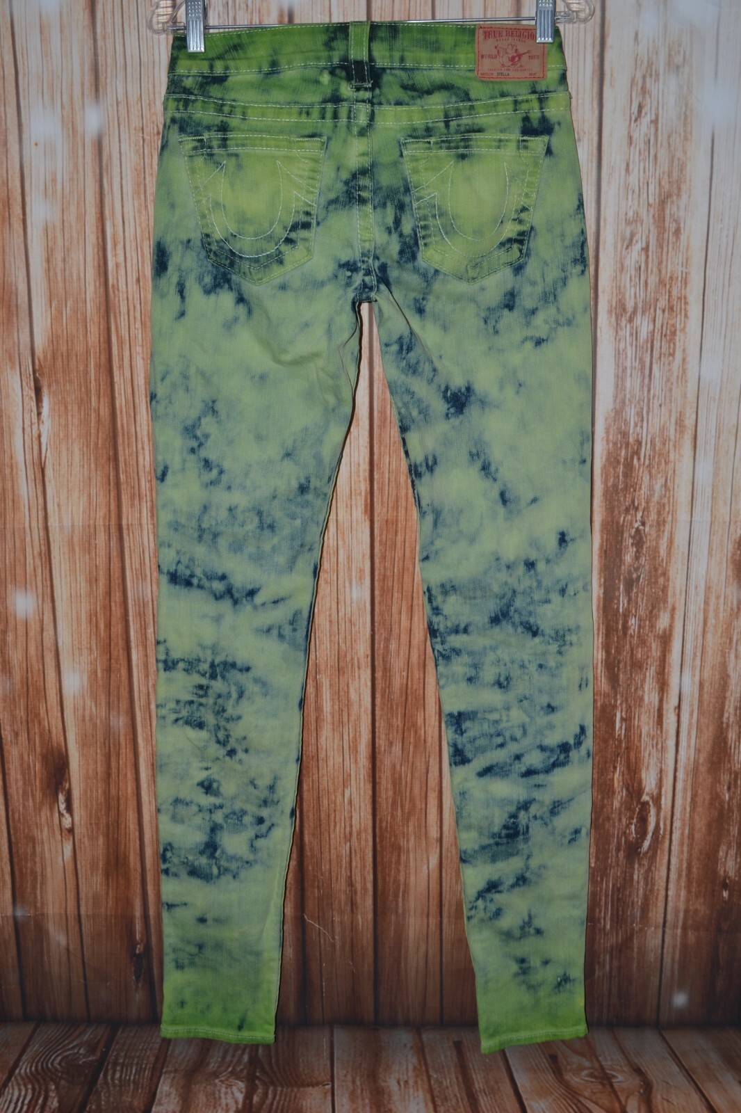 True Religion Women's Stella Skinny Pocket Flaps Tie Dye Jeans Sz 28x34 thumbnail 6