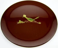 Vtg OCM 12" Lacquer Desert Roadrunner Serving Tray Plate Japan MCM Retro Bird