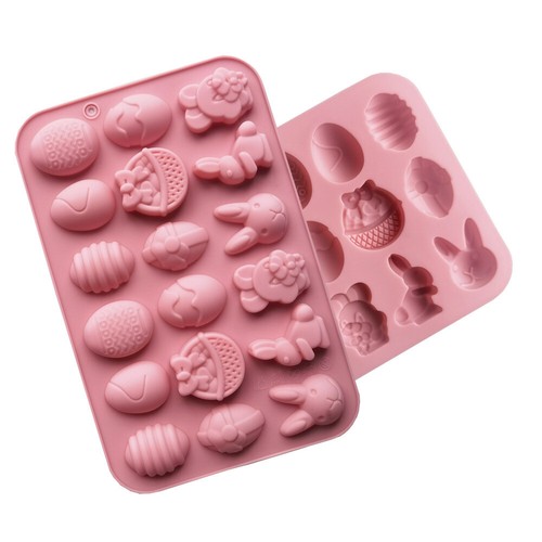 18 Easter Eggs Bunny Rabbit Silicone Mould Chocolate Fondant Jelly Ice Cube Mold - Picture 8 of 16