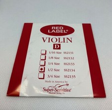 Super Sensitive Red Label Violin String D 1/2 Size SS2134
