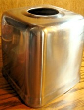 Vintage Facial Tissue Cover Holder H 6" Stainless Steel Bathroom Accessory 631