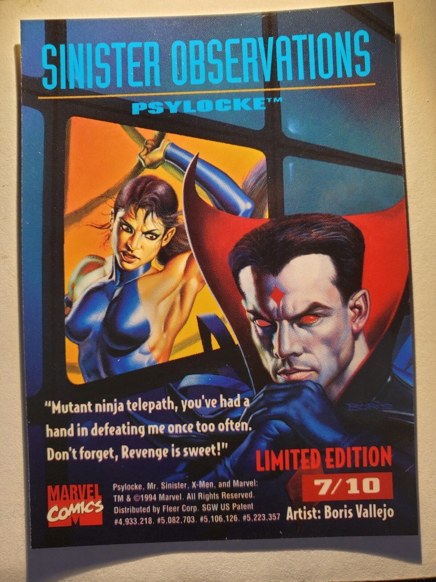 1995 Fleer Ultra Marvel X-Men Psylocke Limited Edition 7/10