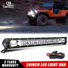 20inch Led Light Bar Dual Row Spot Flood Combo Offroad Atv Utv 4wd 4x4 3m Wire