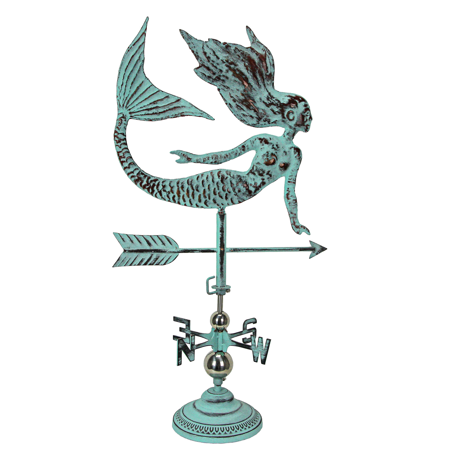 Настольный флюгер Verdigris Mermaid домашний садовый декор с дополнительным забором