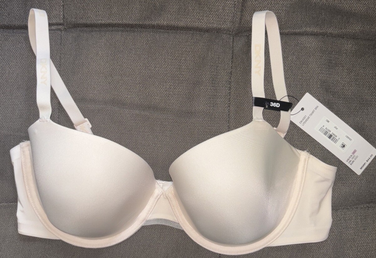 DKNY Women's Litewear Spacer Underwired T-Shirt Bra 36D Vanilla
