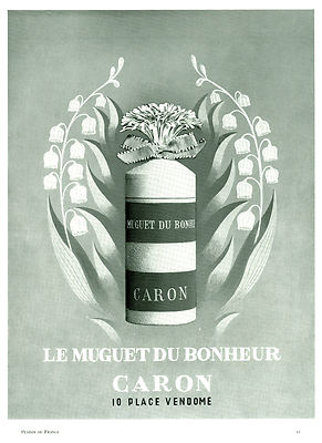 Alte Reklame Parfum Caron le muguet du bonheur 1957 aus Zeitschrift