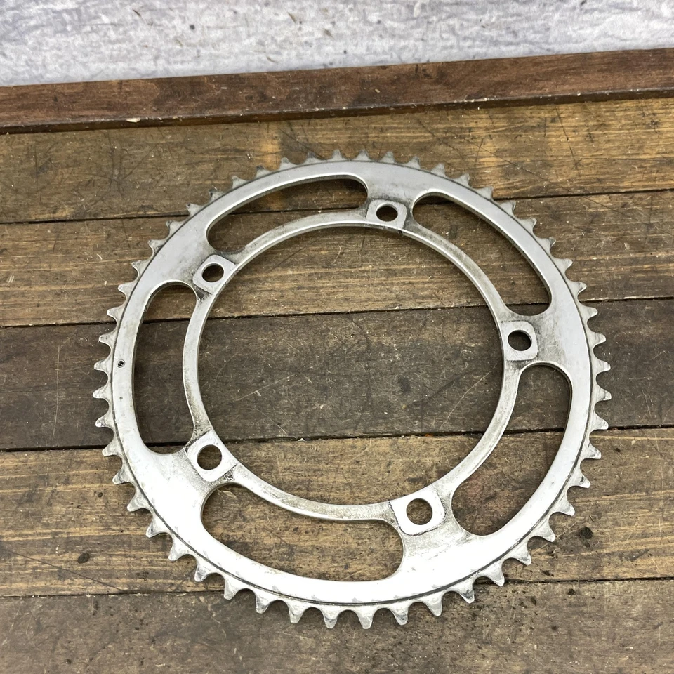 Винтажная передняя звездочка Campagnolo Record 52T 144 BCD запатентованная 5 болтов дорожный велосипед 5 рычагов - Изображение 4 из 4