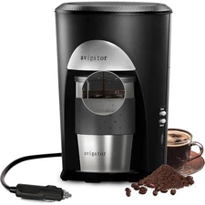 Portable 12V Car Coffee Maker Single Serve Auto Shut-Off Quick Brew Travel Mug