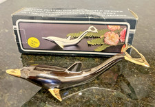 Dolphin Bottle Opener Silver Plated Black Gold Boxed