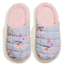 ScarvesMe Women's Floral Print Puffer Holiday Gift Winter Slippers