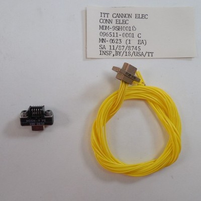 ITT Cannon Mated Connector Pair Micro-D MDSM 9-Socket & MDM 9-Pin PCB Mount NOS