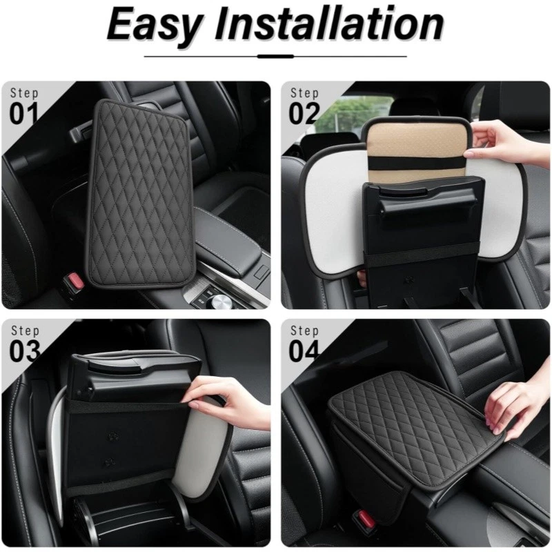 Cojín reposabrazos funda consola central coche con 2 bolsillos de almacenamiento almohadilla impermeable Foto 4 de 4