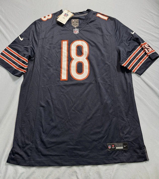 Chicago Bears Caleb Williams #18 Home Navy Game Football Men Jersey NWT S-2XL