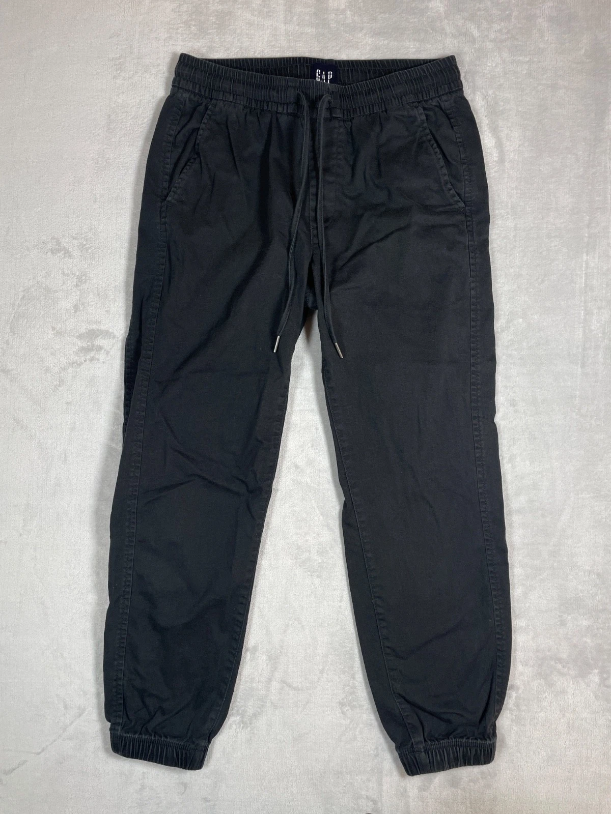 GAP Jogger Pants Men XS Black Elastic Waist Drawstring Casual Chino