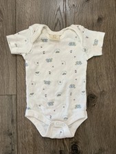 vintage classic pooh romper, one piece, blue white yellow turtle honey size 3-6