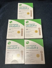 500 One Touch Ultra Soft 2 Lancets Exp 5/31/28.  5 Boxes Of 100.. Free Ship