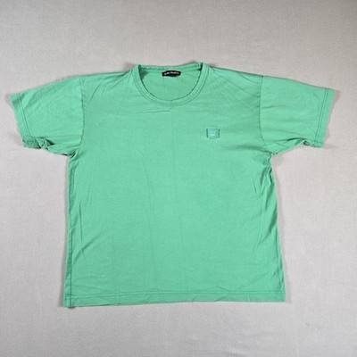 Acne Studios Nash Face Mens Small Green T Shirt Minimalist Designer Tee