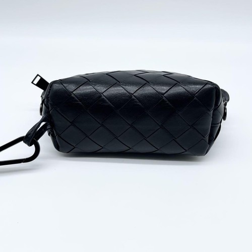 Bottega Veneta Mini Leather Pouch with Strap Black Intre Used - Picture 10 of 13